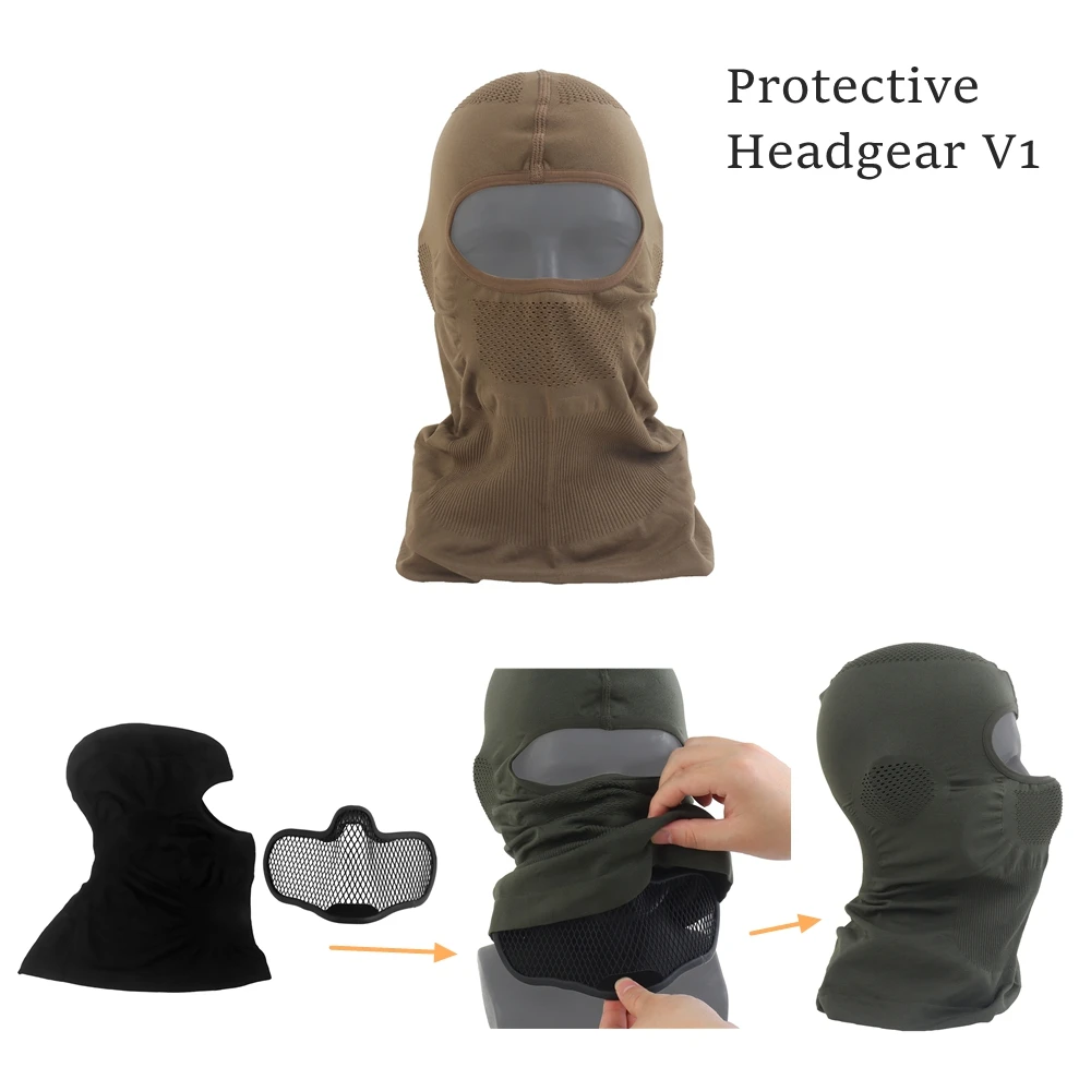 

Full Face Protective Headgear Elastic Fit Steel Mask Protective Cover Breathing