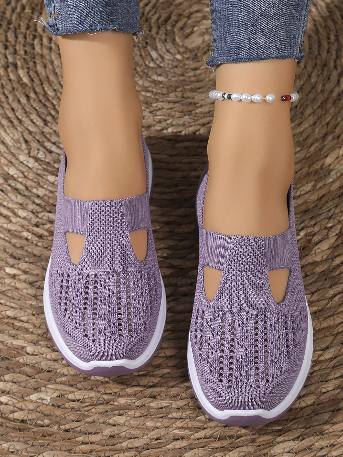 Atmungsaktive Mesh-Flachmules für Damen, leichte Slip-On-Wanderschuhe, bequem, vielseitig, für den täglichen Gebrauch, für Reisen im Freien, lässige Mutter-Schuhe – Detail 31