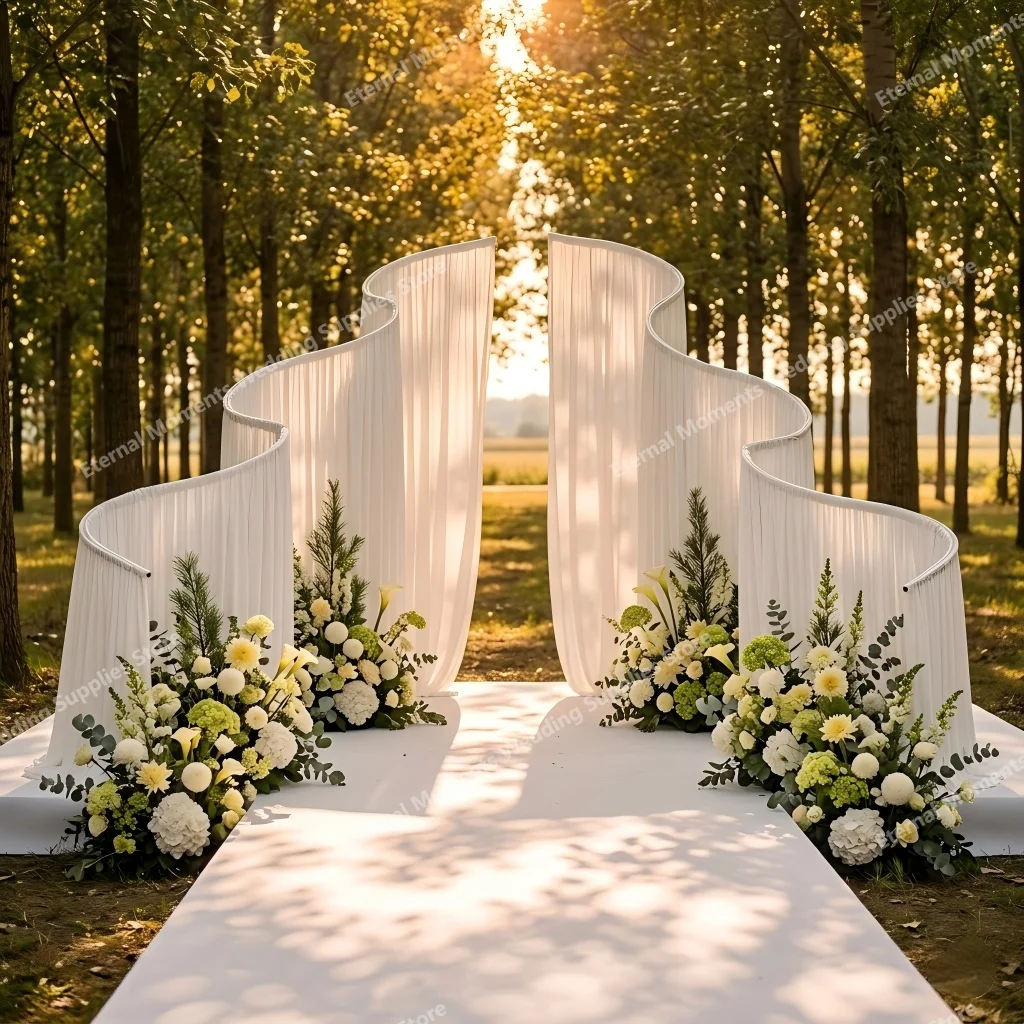 2 Stück luxuriöse höhenverstellbare Metall-Hintergrundbögen für den Außenbereich — Hochzeits-, Party- und Bühnen-Fotorequisiten; Ständer für Kunstblumen – Detail 1