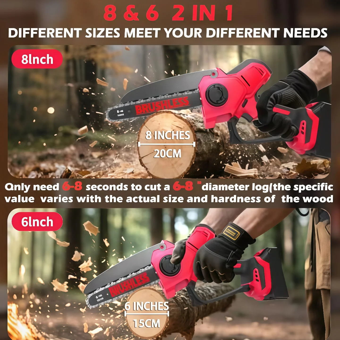 ميلووكي منشار سلسلة صغيرة منشار كهربائي لاسلكي يده حديقة تسجيل بالمنشار قطع الخشب أداة السلطة لبطارية 18 فولت #2