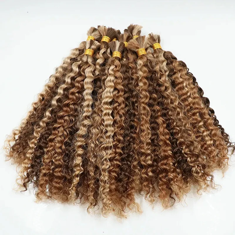 Shinehair 18-30 Inch Deep Wave Unprocessed Raw Hair Extensions Bulk Human Hair For Braiding Quick Weave Loose Curly Bundles