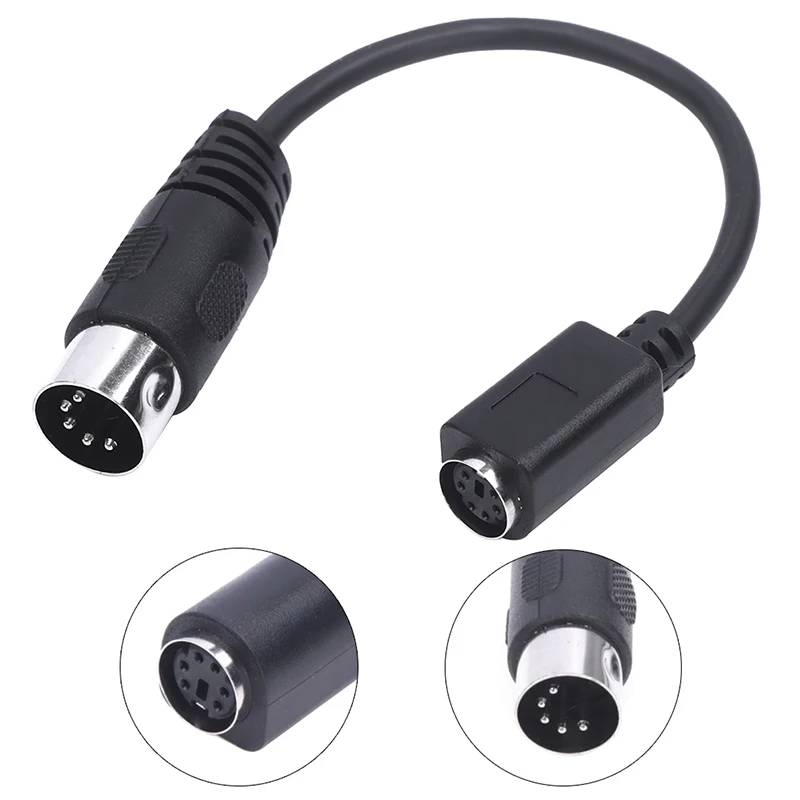 MD 6-pin Female to DIN 5-pin Male Cable  Keyboard and Mouse Transmission Cable