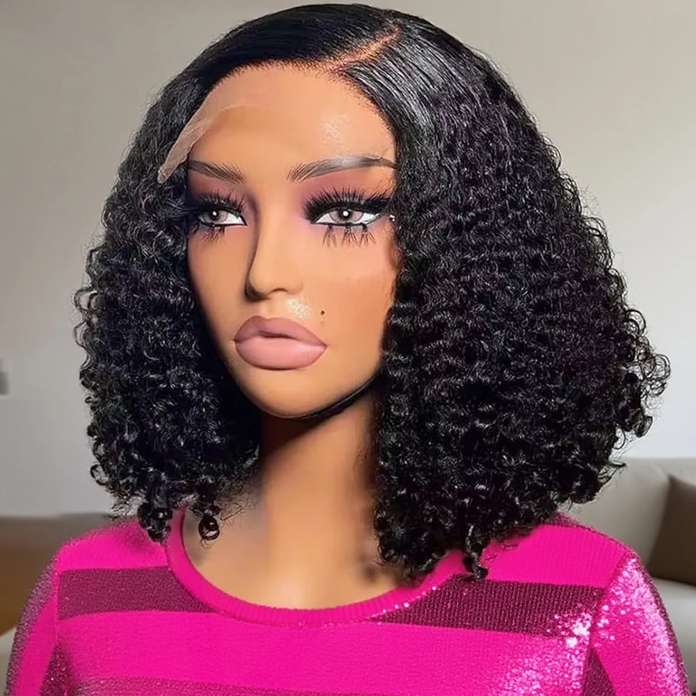 

Бразильский вьющийся короткий боб 13x6 HD Кружевные фронтальные парики 250% Глубокая волна 7x5 Бесклеевой парик фронта шнурка 100 человеческих волос для женщин