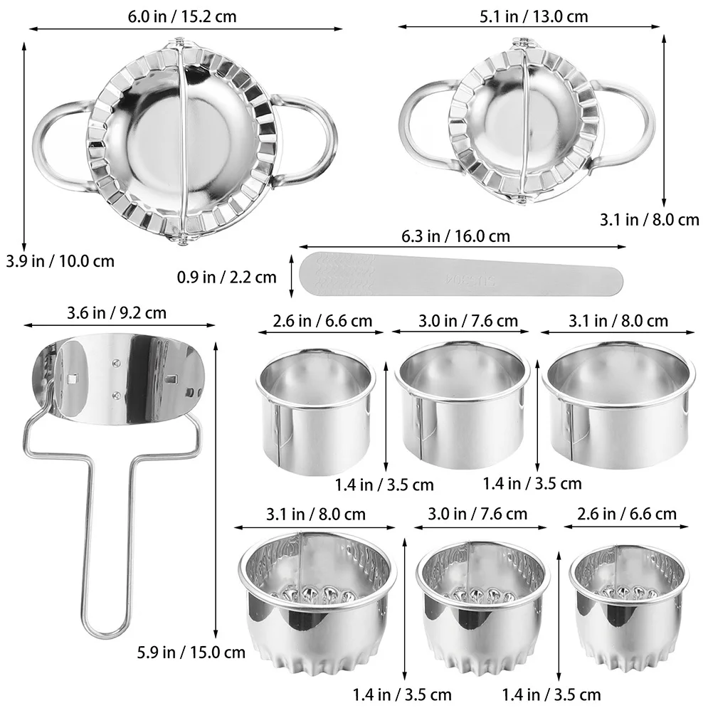 1Set Dumpling Maker Mold Stainless Steel Kitchen Gadget for Dumplings Empanadas Ravioli Mini Pies Dumplings Cutter