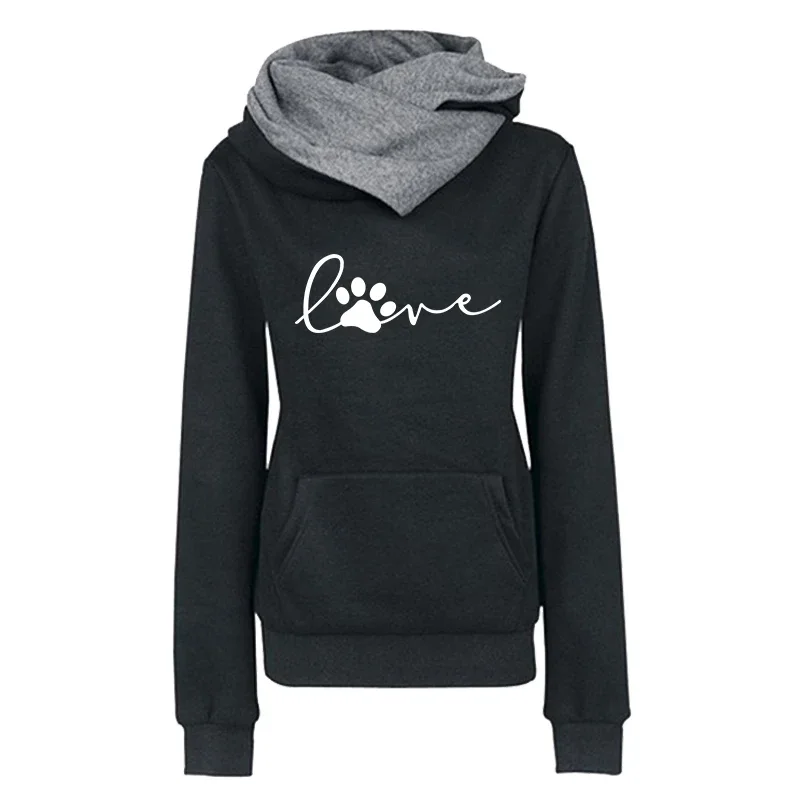 

Качество на открытом воздухе, Лидер продаж, осенне-зимние спортивные женские толстовки, модные универсальные толстовки с принтом, пуловеры с двойным воротником, повседневные