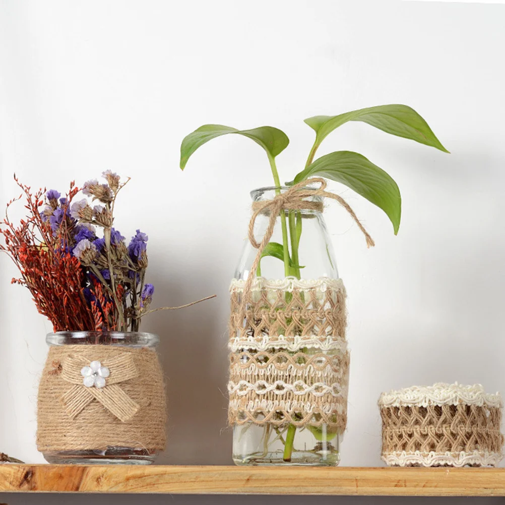 

2 Rolls Natural Burlap Ribbon Roll Versatile Burlap Roll for Wedding DIY Christmas Party Decoration Garlands Wreath Bows