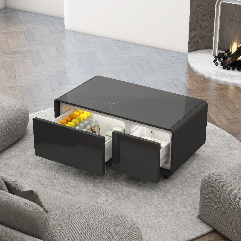 

Smart Furniture Wine And Beverage Cooler With 93L Refrigerator Coffee Table Modern Simple Compressor Refrigerator Electric Cb,ce