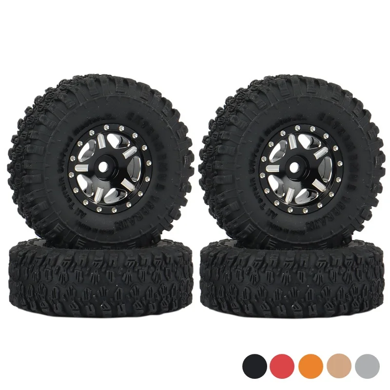 

4pcs 53mm 1.0 Inch Metal Beadlock Wheel Tire Set For Axial SCX24 Traxxas TRX4M FMS FCX24 1/18 1/24 RC Crawler Car Upgrade Parts