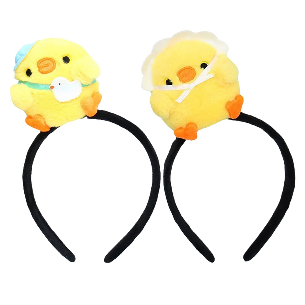 2 Pcs Chick Headband Alien Hair Accessories Spa Plush Sloth Bumblebee Mask Headbands for Girls Funny
