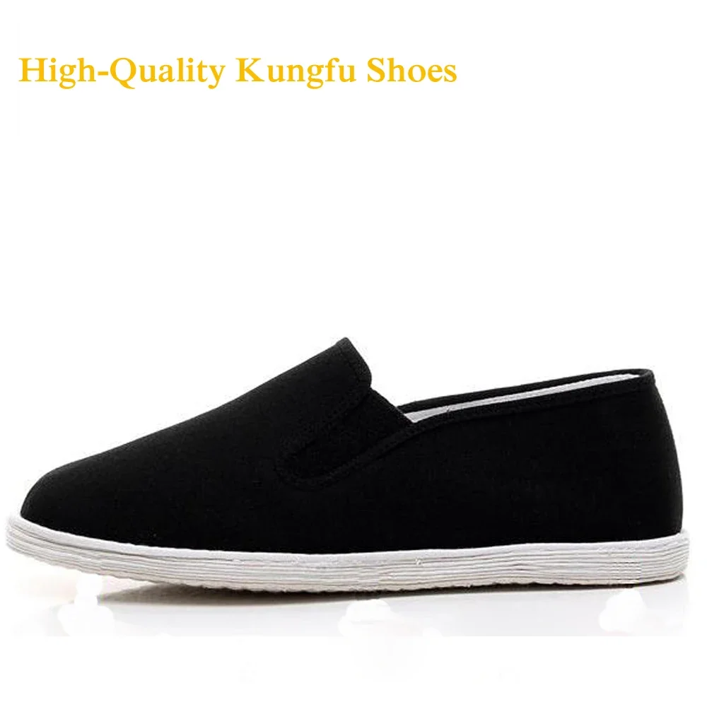 SINOBUDO  Martial Arts Traditional Old Beijing Shoes Kung Fu Tai Chi Shoes Rubber Sole Unisex Black 35-45