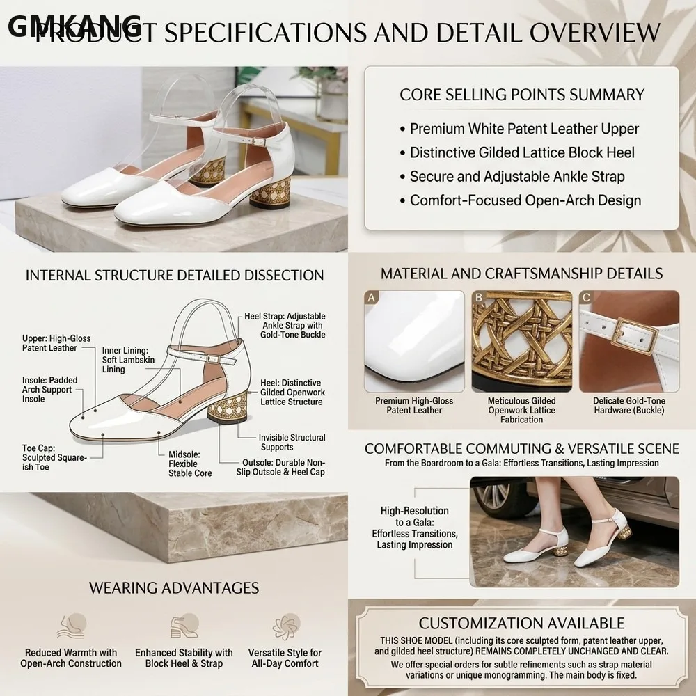 High-Quality 26SS new model ladies' pointed-toe patent leather one-button Mary Jane platform sandals.24091808LHD