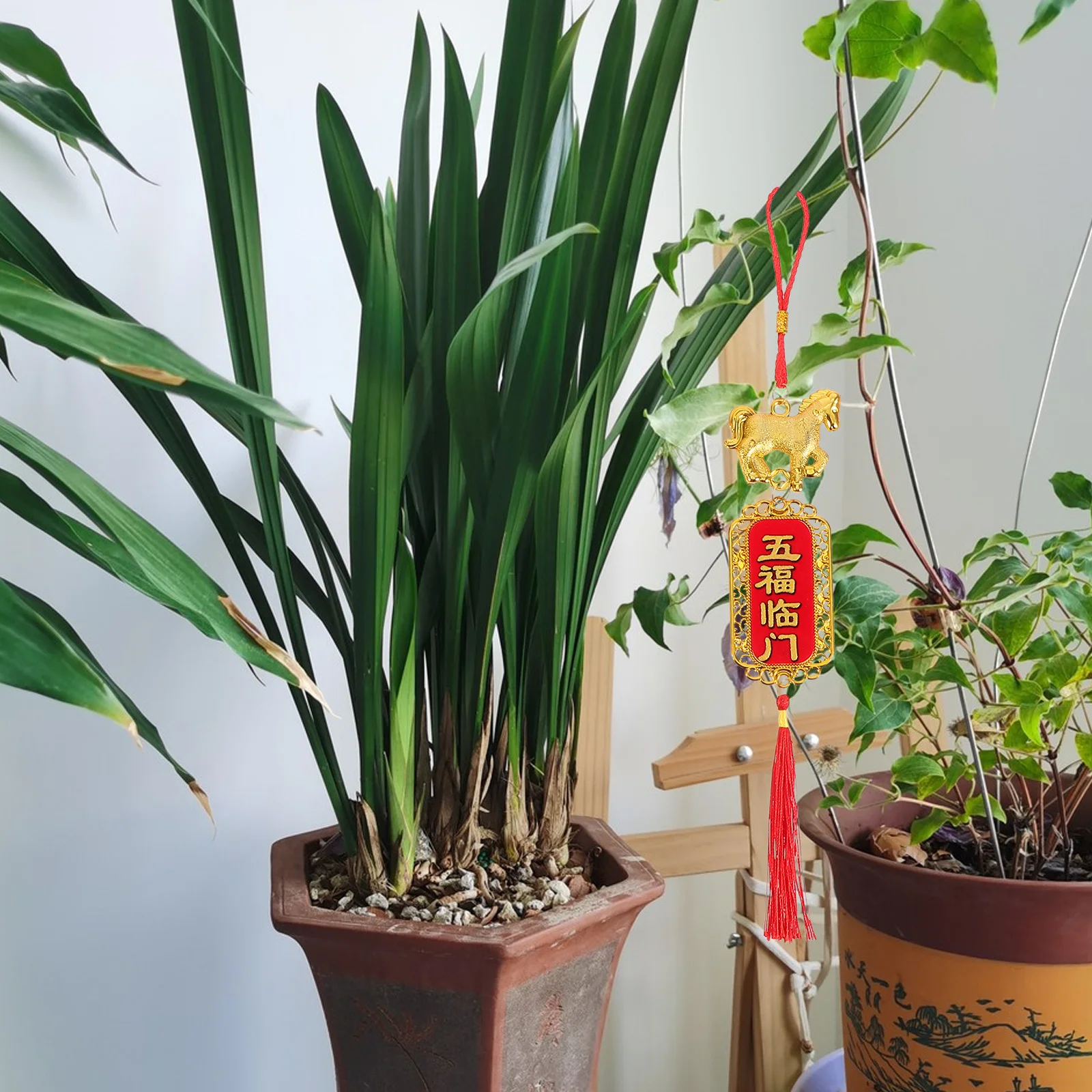 8개입 2026년 말년 분재 장식품 중국 설날 펜던트 가정 사무실 장식 부의 축복 봄 축제 장식품