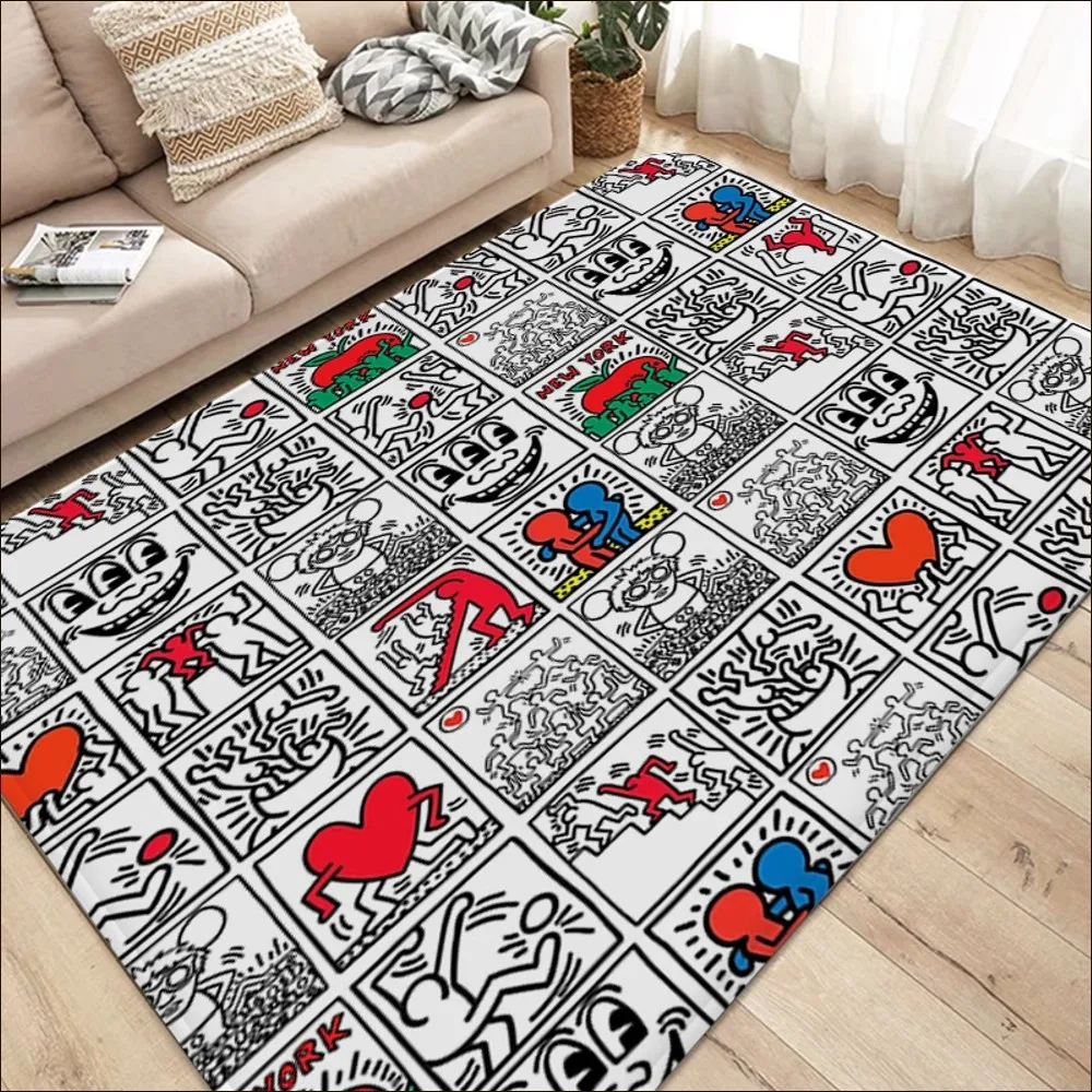 Keith-Haring-Works-colorido impressão Floor Mat, Nordic Style Bath Mat, Home Capacho, Banheiro WC Mats, Quarto Bem-vindo Capacho