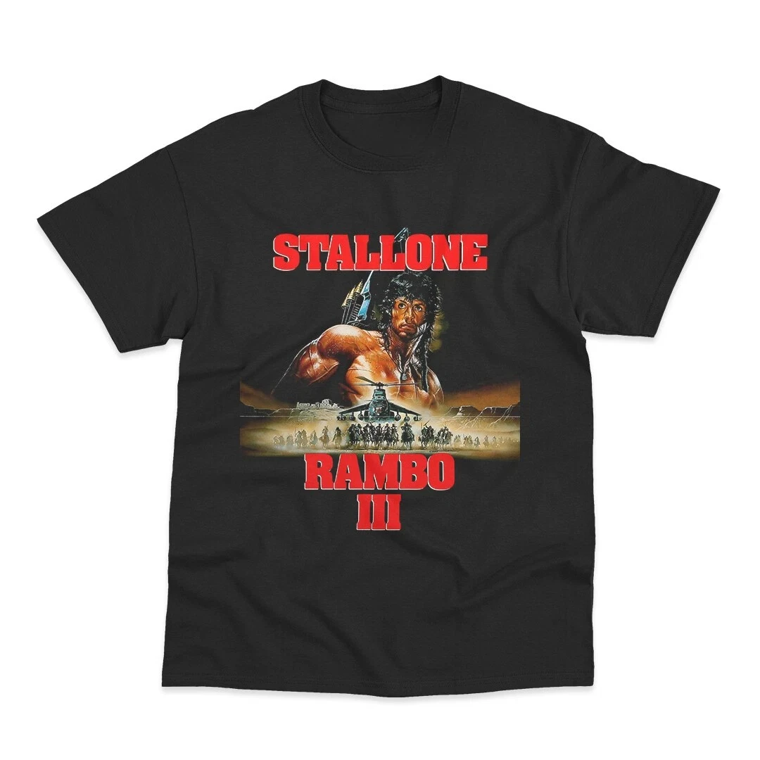 Camiseta Rambo III para hombre, camiseta clásica de los años 80 con estampado de aventuras militares, ropa informal de calle de acción retro, camiseta informal de manga corta para verano