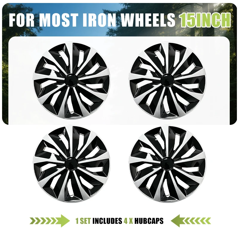 Ontwerp voor Škoda Fabia 15-inch messtijl wieldop Voor ijzeren velgen Set van 4 stalen wielkappen