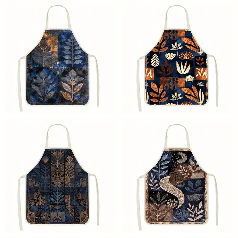

Leafy Pattern Aprons Linen apron, suitable for kitchen cooking, parent-child interaction, painting and other scenarios