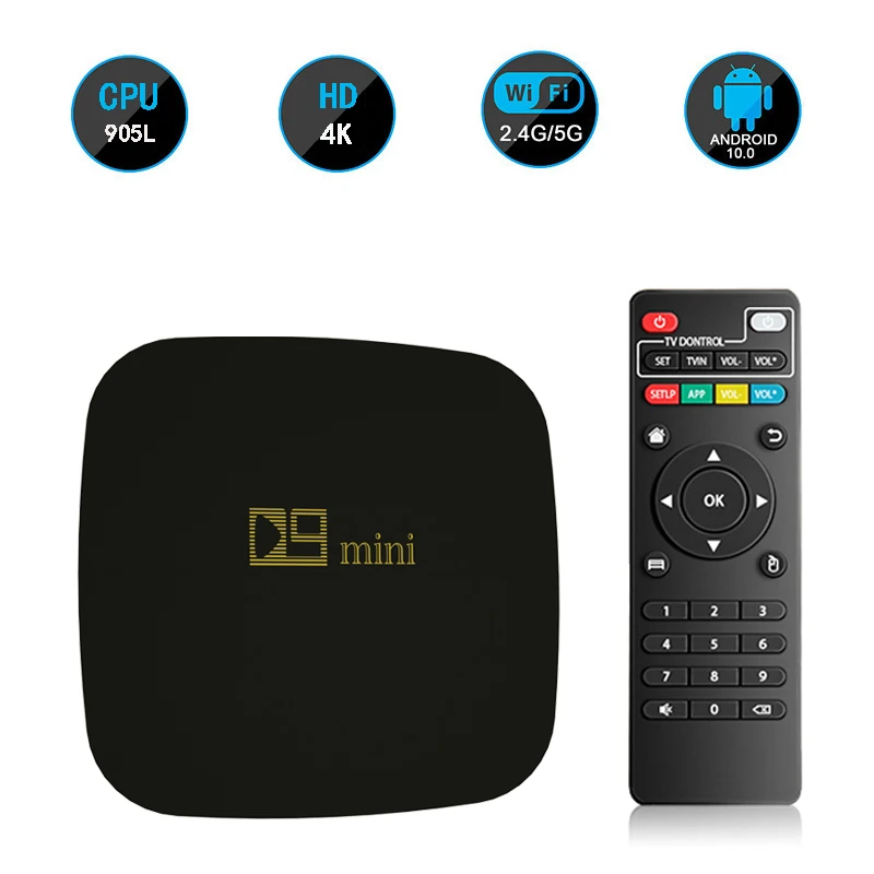 

D9 mini TV box Android 10 OS двойной WiFi 4G 5G домашний кинотеатр S905 L2 четырехъядерный Cortex-A53 4K HD Smart TV Top Box