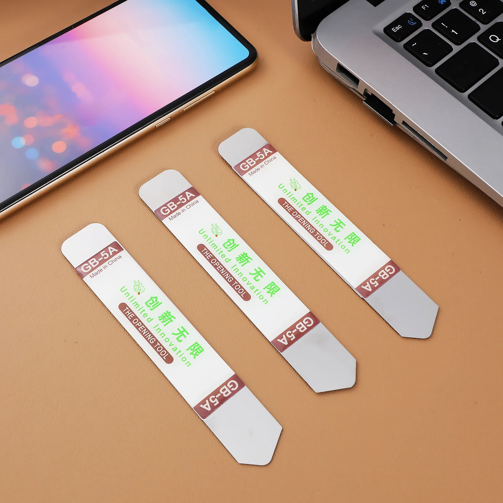 

5Pcs Stainless Steel Phone Opener Ultra-Thin Pry Tool Flexible Crowbar for LCD Touchscreen Repair Phone Opener