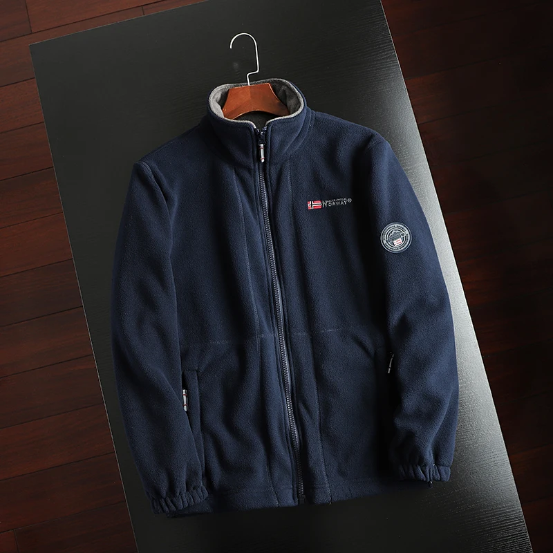 سترة قطنية سميكة مبطنة بالصوف ذات ياقة عالية للرجال، معطف خارجي دافئ عصري للشباب بأكمام طويلة وإغلاق بسحاب #4