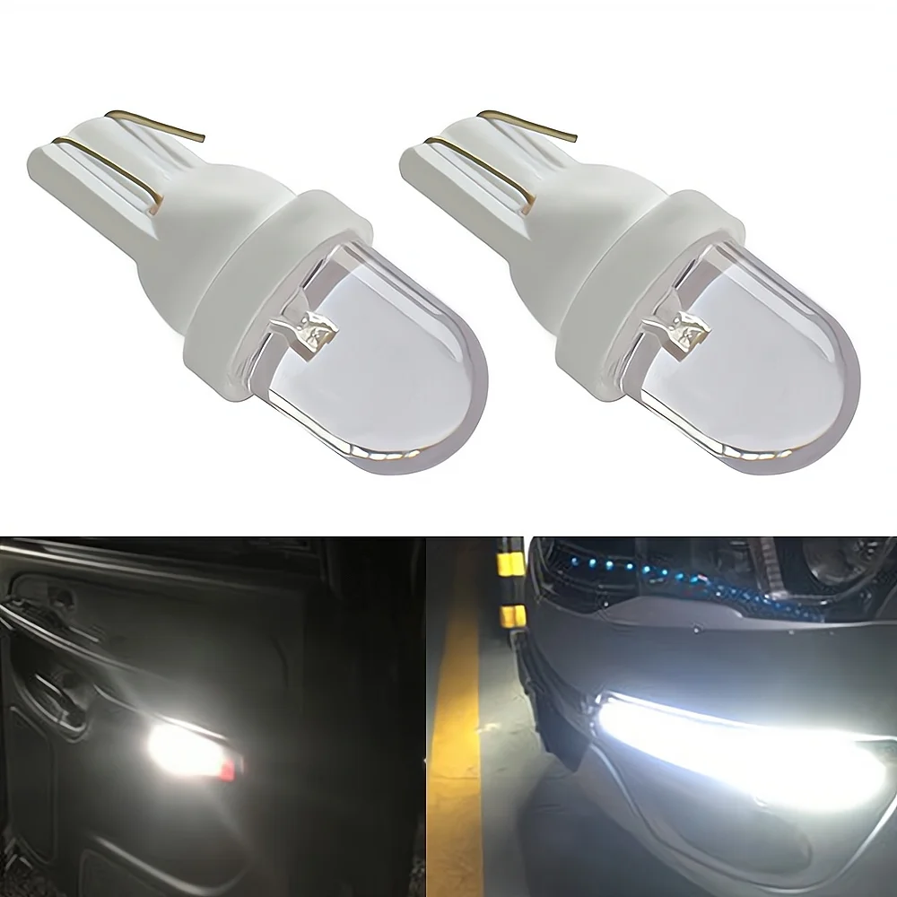 4Pcs T10 LED Bulb DC 12V White Blue RGB Smd 5050 Auto Wedge Light Side Dashboard Number Plate Lamps Dome Transparent Car Lights