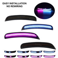 Front Blue Rear Pink  LED Side Marker Light Bumper Signal Indicator Lamps For Dodge Charger 2015 -2023