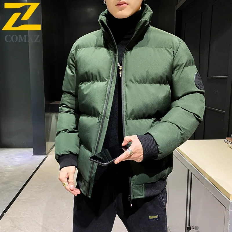 Men's Parka Coat Stand Collar Casual Outdoor Loose Warm Skiing Exercise Winter Jacket  Windproof Travel Cold Proof Bread Jacket