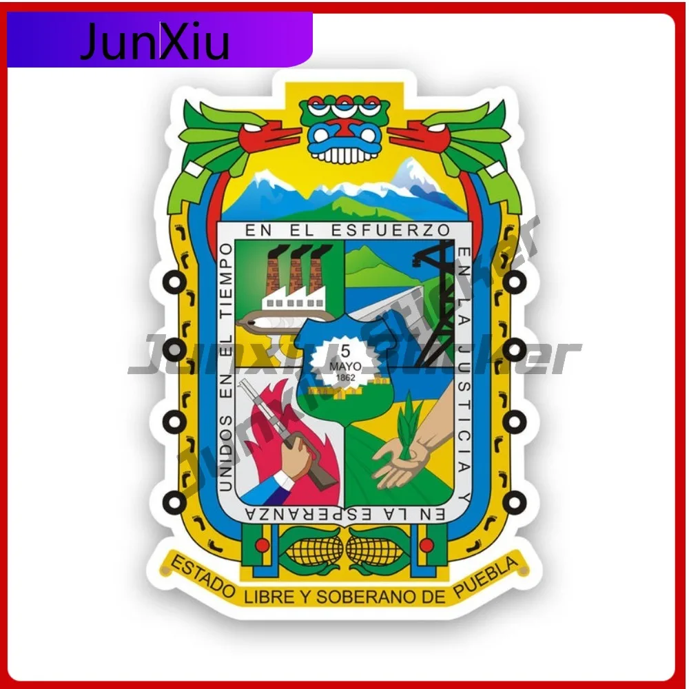 

Puebla Coat Of Arms Sticker Waterproof Anime Car Waterproof Vinyl Decal For Air Conditioners Outdoor Creative Outdoor High