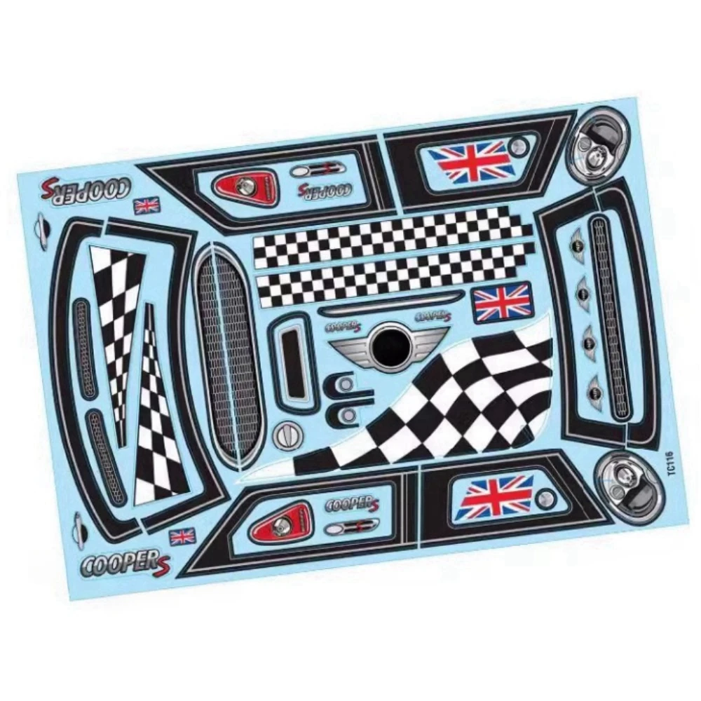 

Replacement Decal sheet for TC116 1/10 Mini CooperS On-Road Car Body shell