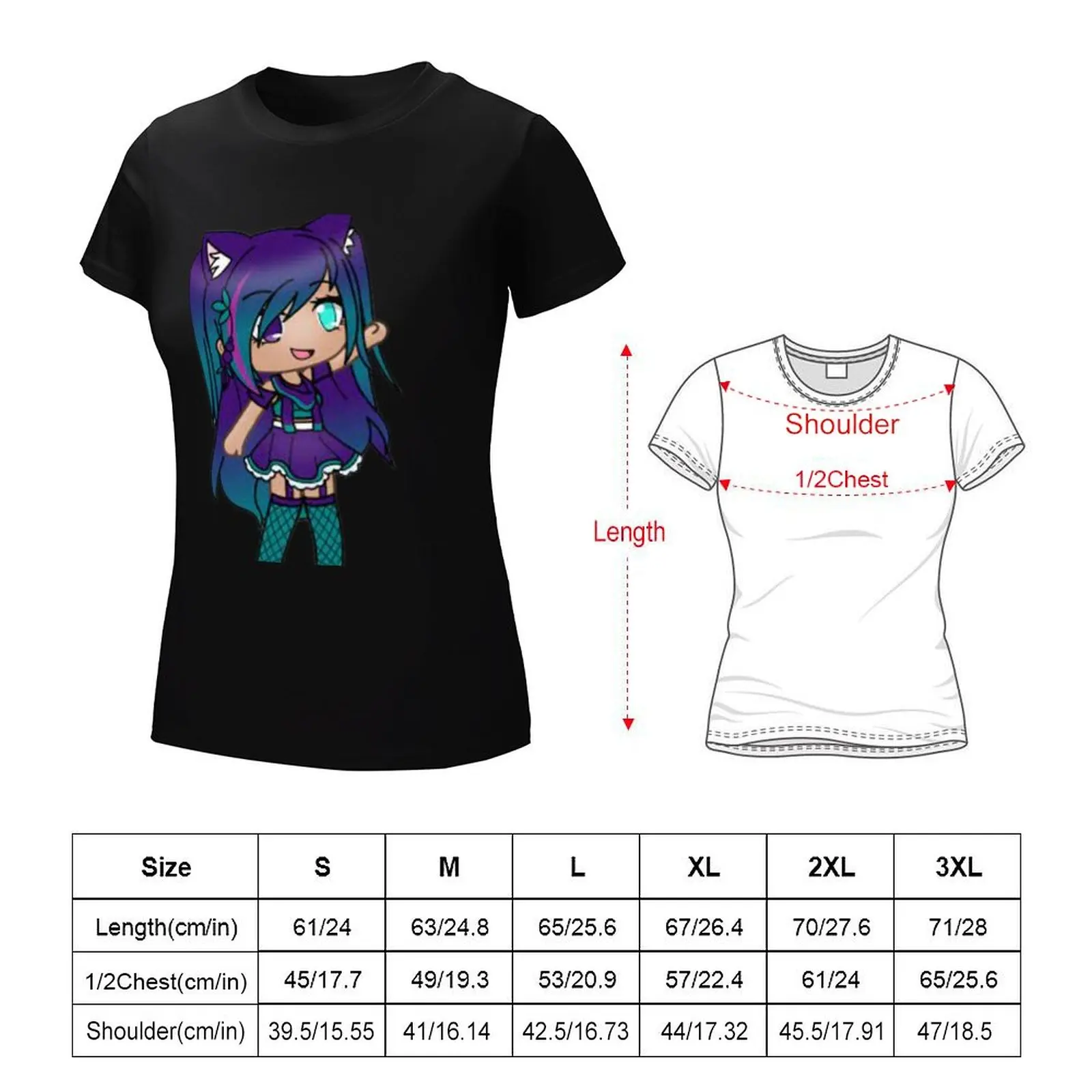 gacha life T-Shirt quick drying female customs design your own blacks t shirts for Womens