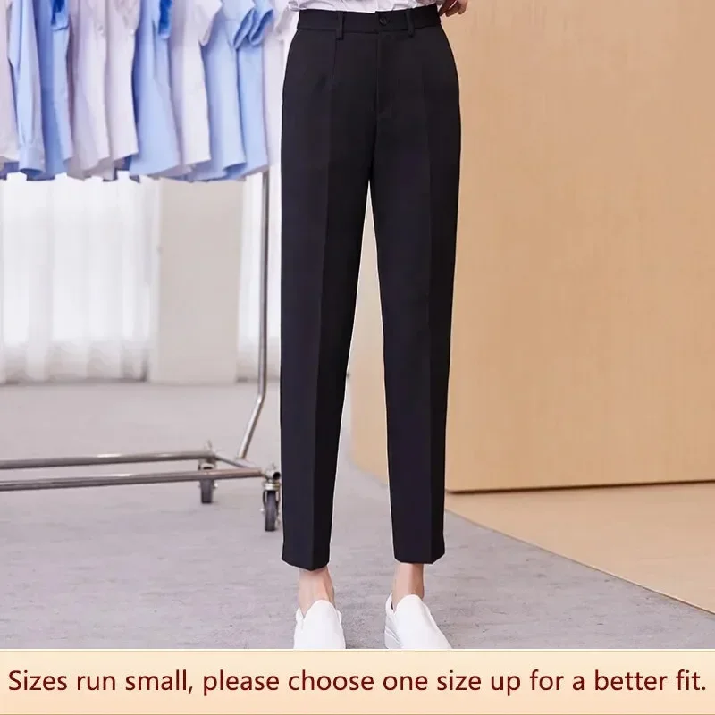 

Black Professional Suit Pants Women's Straight-leg Spring Autumn