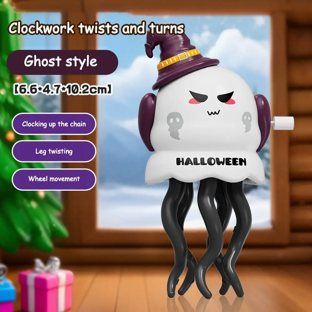 Zabawka Ośmiornica Tańcząca na Napędzie Mechanicznym, Samotaniecąca się, Tańcząca, Zabawki Ośmiornice Tańczące Samodzielnie, Dyniowy Duch, Unikanie Przeszkód