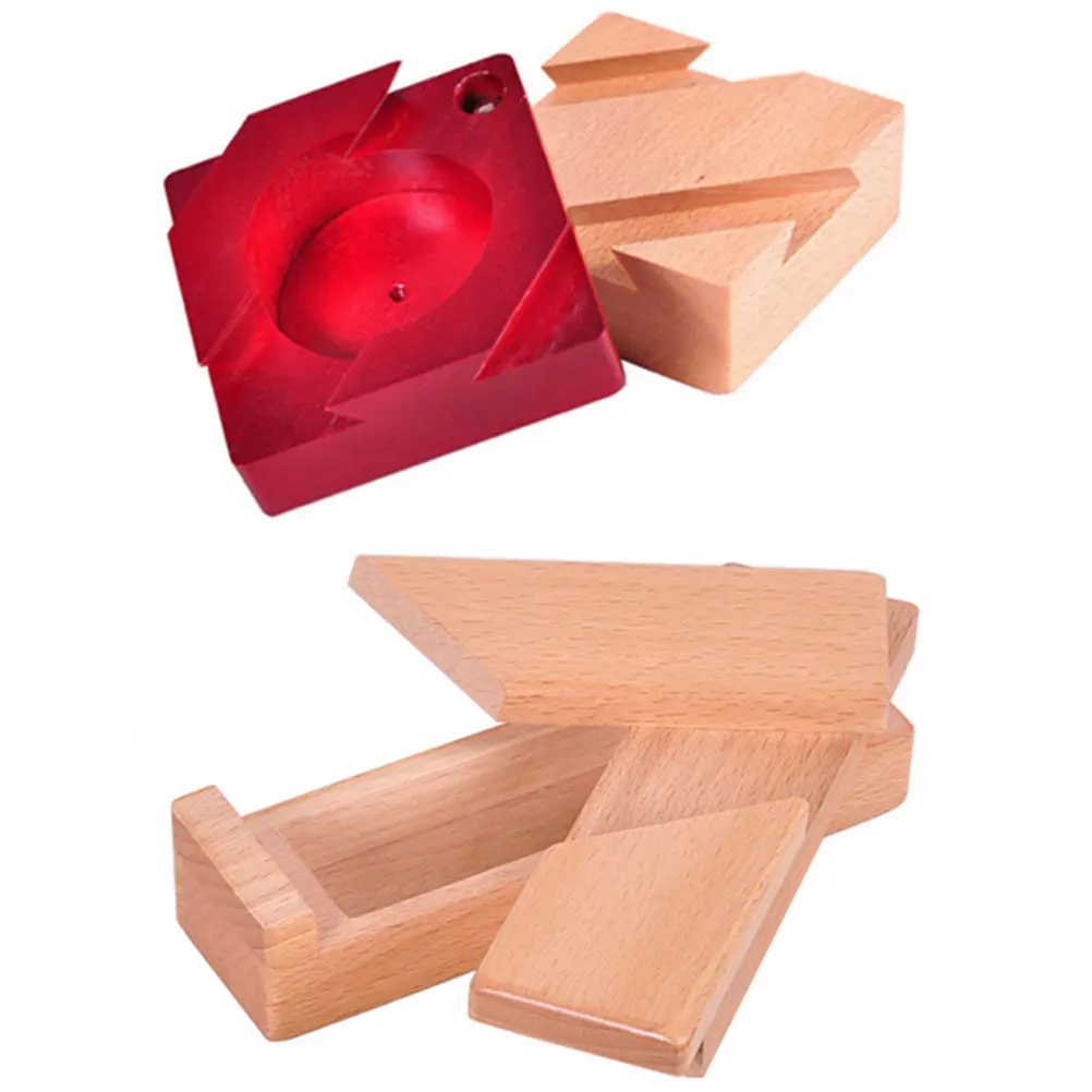 

Kongming Lock Wooden Puzzle Box Fine Craft Durable Iq Brain Game Home Party DIY Relaxation Outdoor Gift