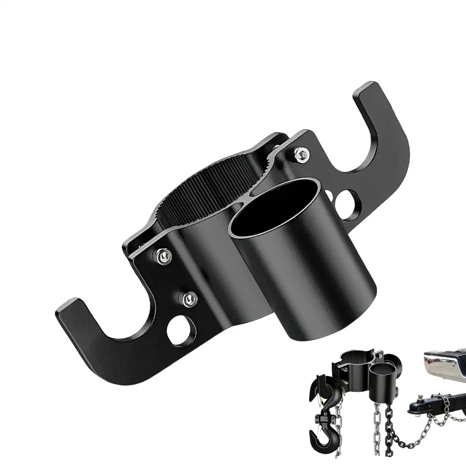 

Trailer Chain Holder Anti-Rust Aluminum Cable Harness Bracket RV Chain Organizer With 7 Way Plug Holder For RV Tow Truck Tongue