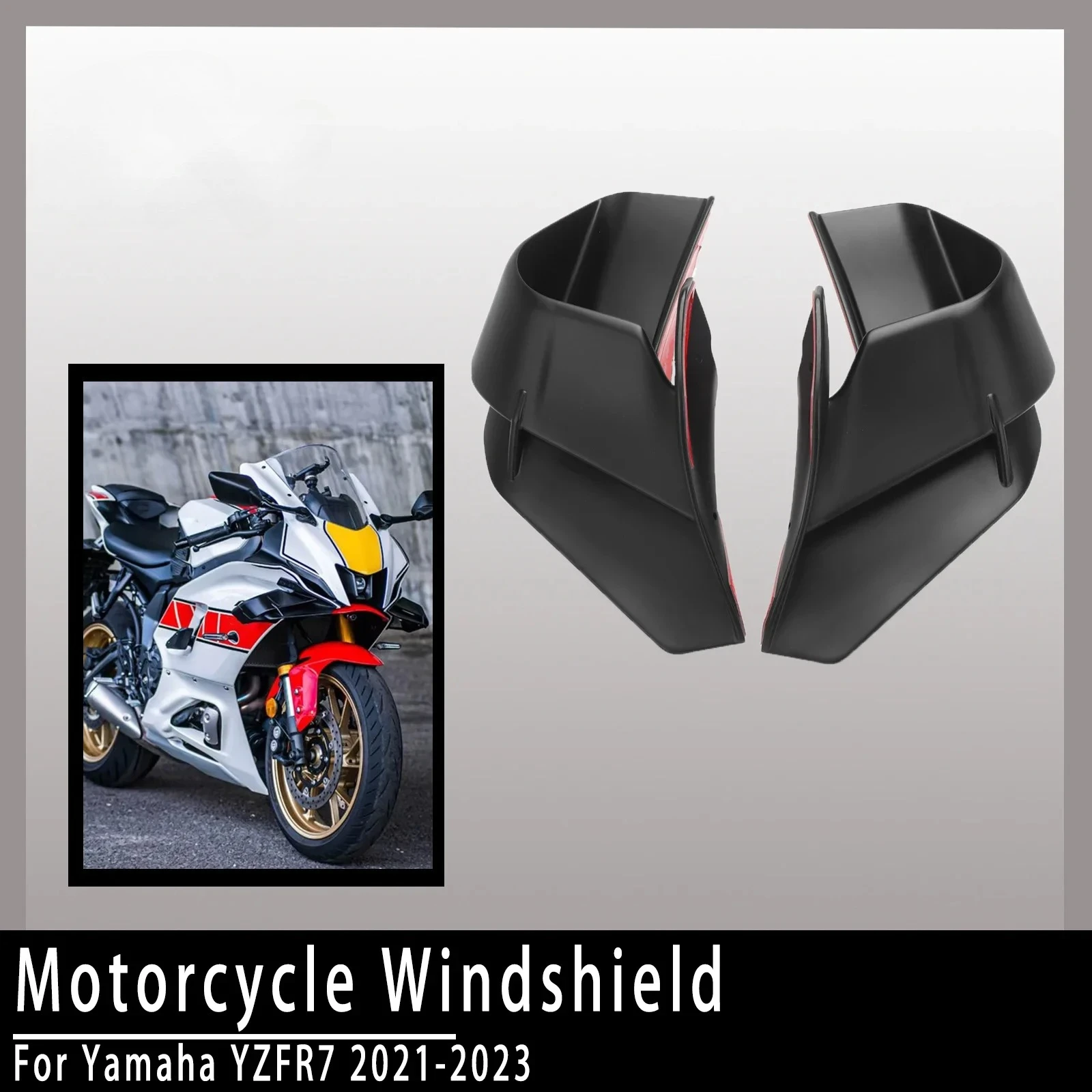 Para Yamaha YZF-R7 YZFR7 2021-2023: Nova Capa de Aleta Fixa para Motocicleta, Carenagem Aerodinâmica YZF R7 23, Aerofólio de Para-brisa