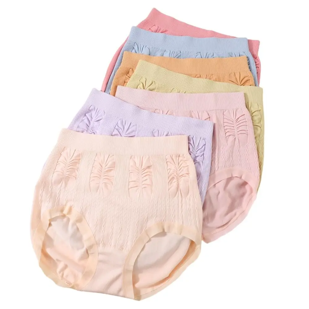 7-teiliges Set aus süßen Damen-Slips mit hoher Taille, Damen-Dessous, Unterwäsche, Rüschen-Slips, einfarbig, bequem, mit Schleife, Damenunterhosen. – Detail 2