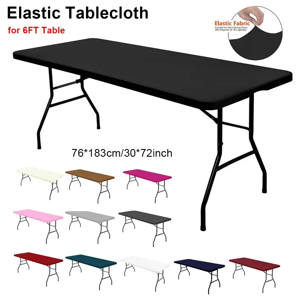 1Pcs Spandex Rectangular Tablecloth Elastic Fitted Stretch Table Cloth Washable Wrinkle Resistant Patio Table Cover