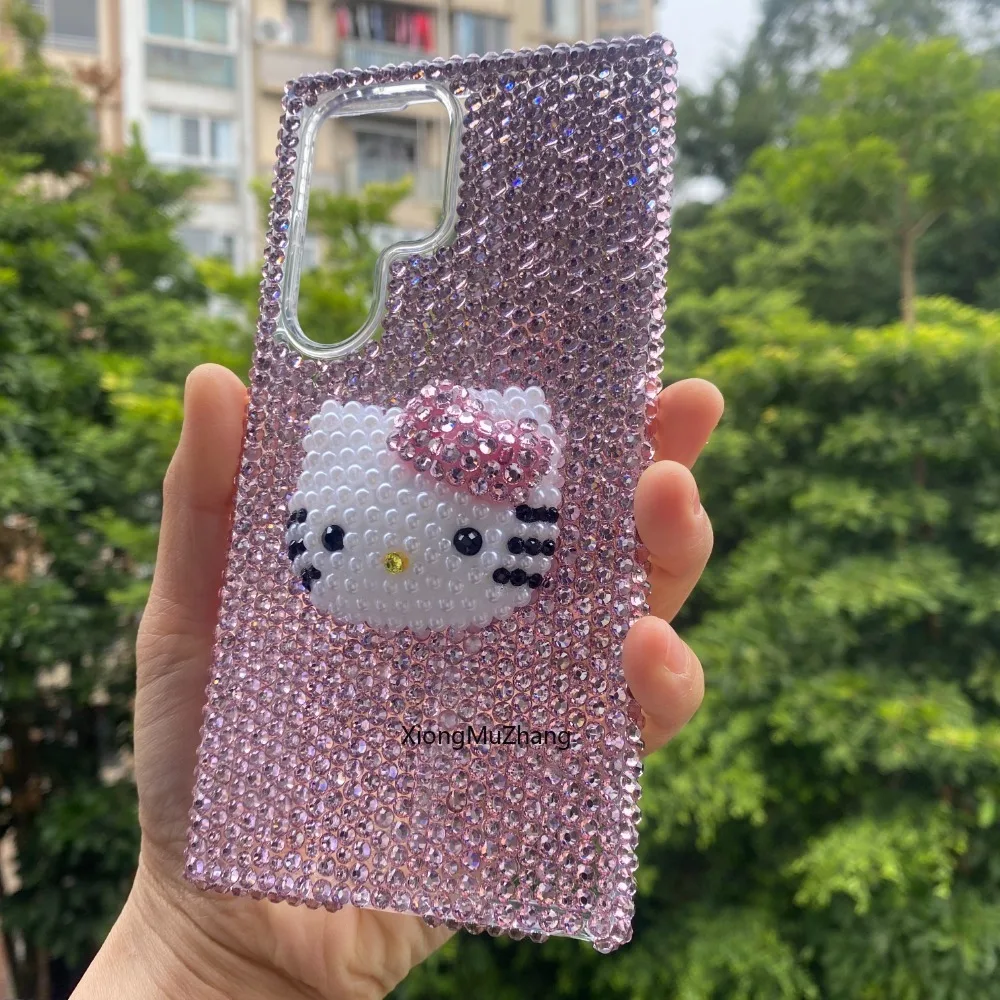 Niedliche Cartoon Sanrio Hello Kitty Blinkende Rosa Diamant-Hülle für Samsung S24 Plus S25 Ultra S25 Edge S23 FE S22 S21 S20 S26 Ultra – Detail 4