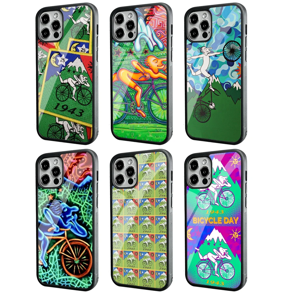 LSD - Albert Hofmann - Bicycle Day Phone Case For IPhone 11 12 13 14 15 Plus Pro Max Mirror Acrylic PC TPU Cover