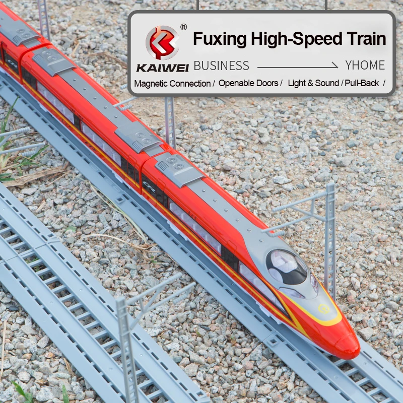 Fuxing High Speed Train Model 3-Pcs Set / Single Car Options Diecast Bullet Train Toy with Lights Sound Pull Back Openable Doors