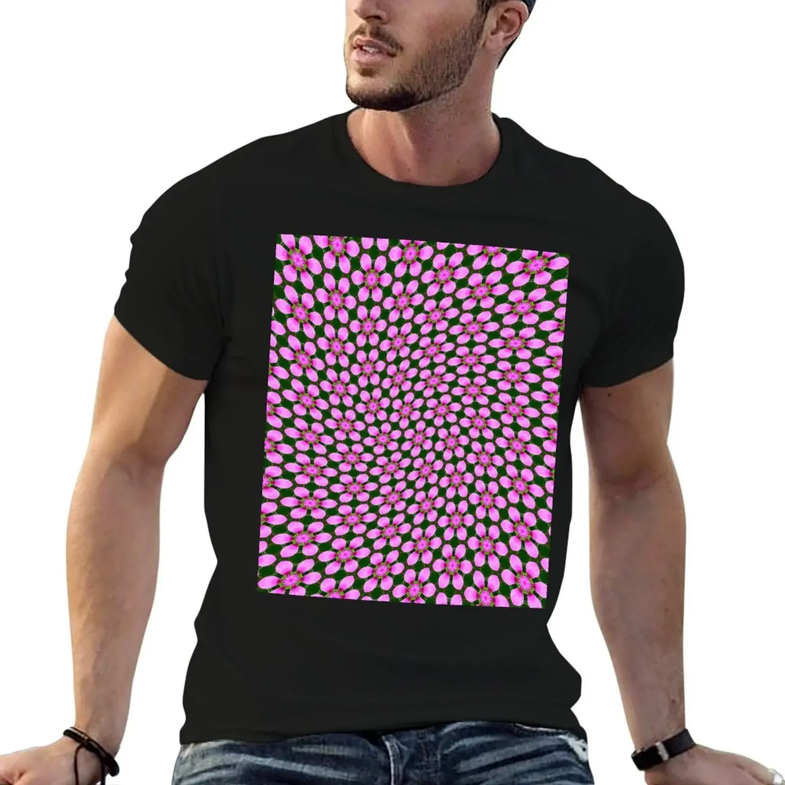 Cute Pink Flowers Pattern T-Shirt shirts graphic plus size clothes mens graphic t-shirts funny