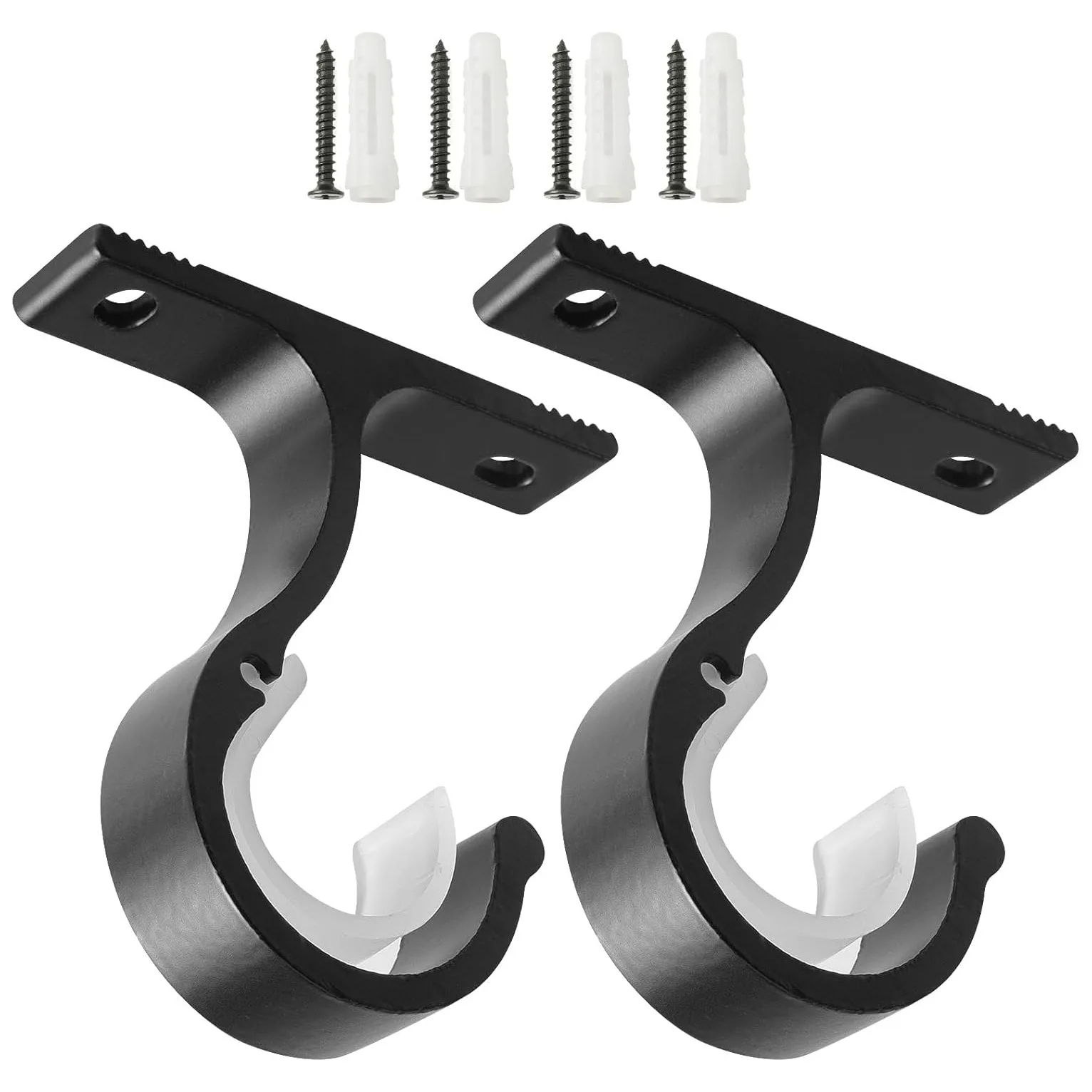 Popular Curtain Rods Bracket Hanger Hook Rod Support Clamp Crossbar Fixing Clip Wall Hooks Organizer Rails Rack Home Storage
