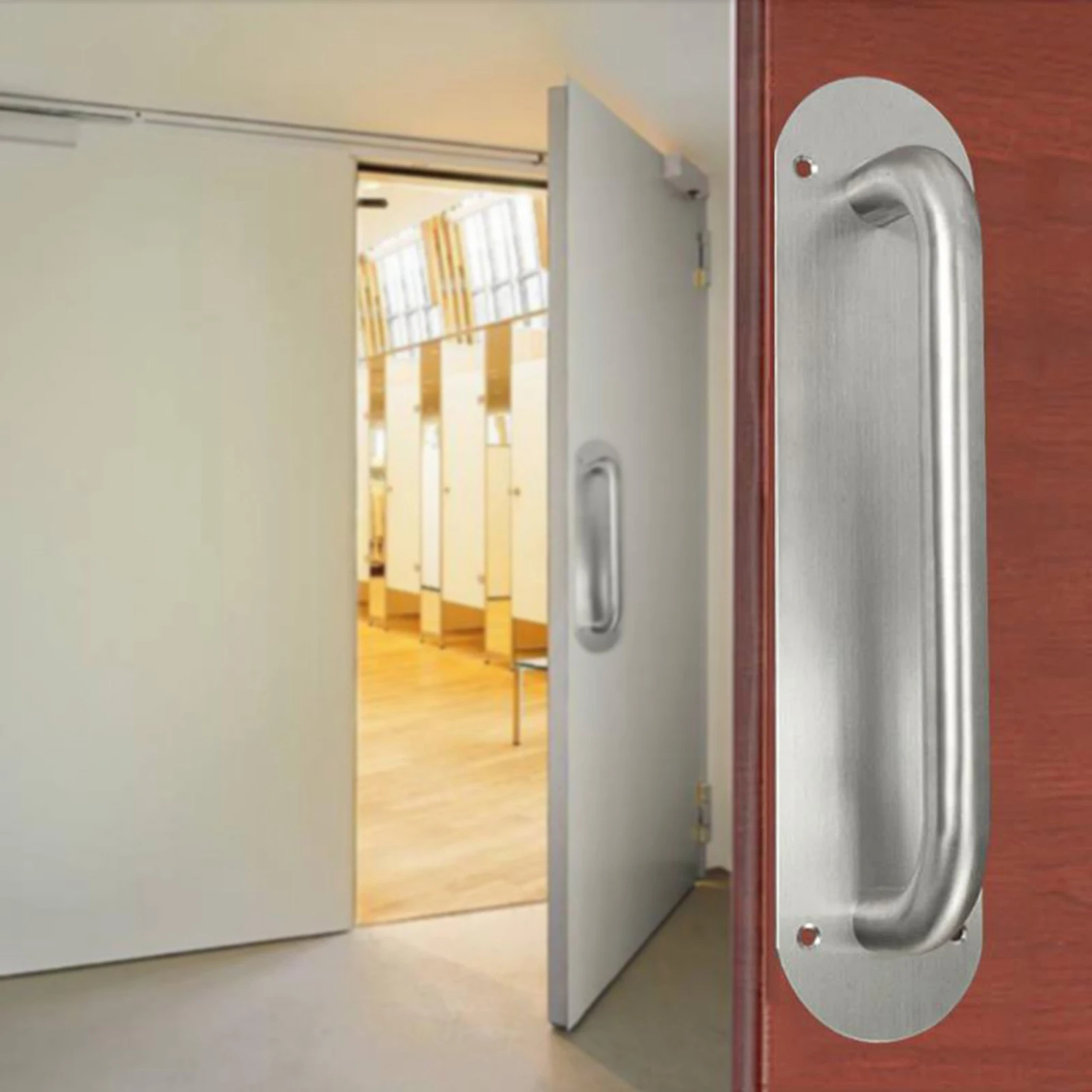 Access Door Handle Stainless Steel Pull and Push Plate Door Access Door Pull Handle with Screws