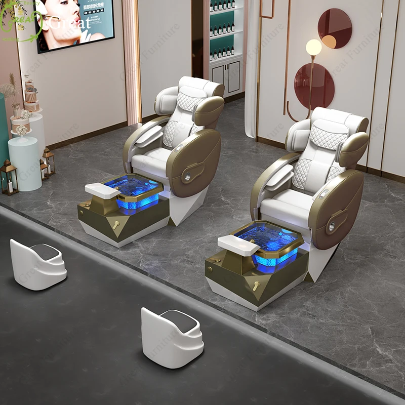 

Luxury Nail Salon Foot Spa Pedicure Chair Electric Massage Foot Bath Manicure Chair with Jet Pump
