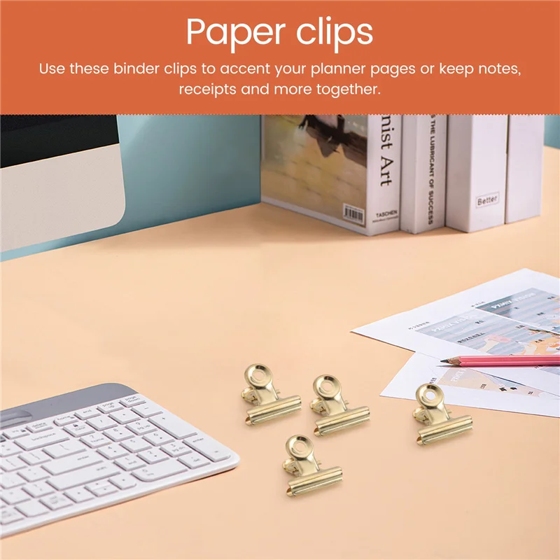 EDT-30 حزمة 1 بوصة مقاطع المفصلي البلدغ الصغيرة، مشابك الورق المعدنية الموثق ملف ورقة المال المشابك لأكياس العلامات والمحلات التجارية والمكتب و