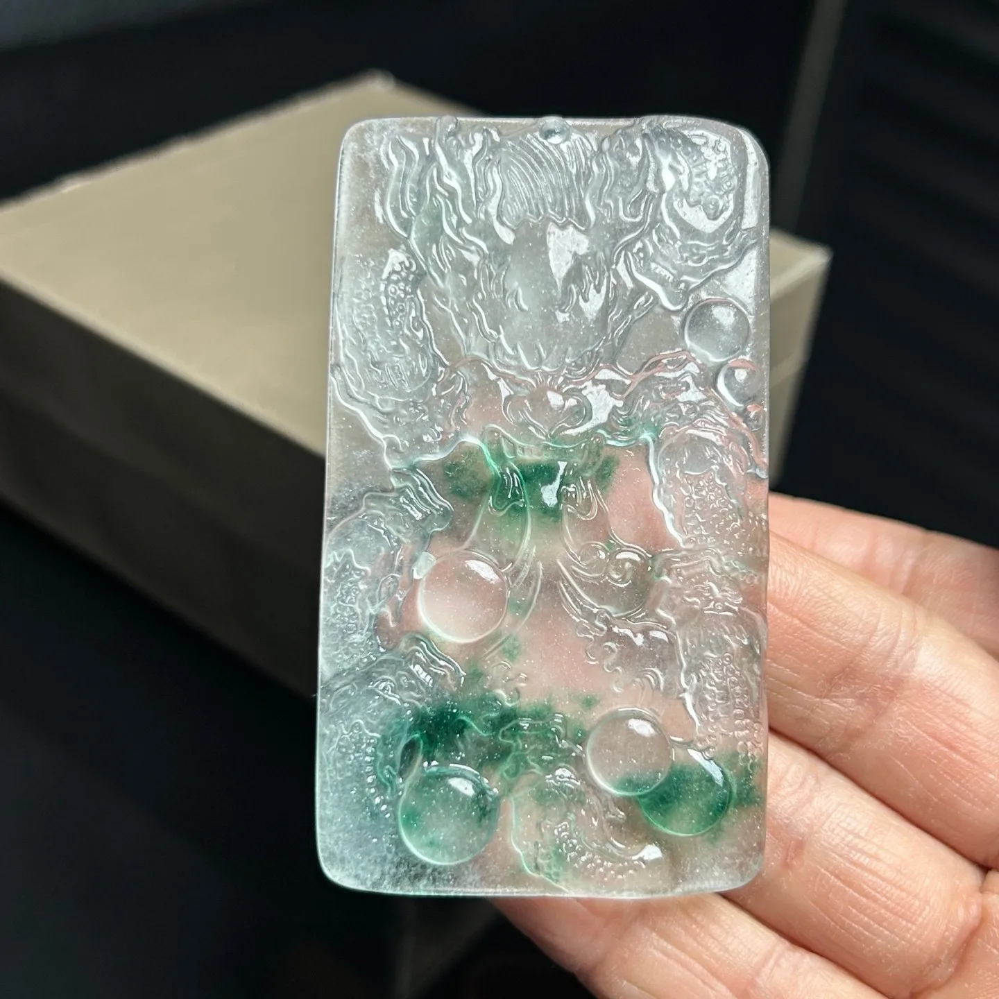 AAA Real natural high Ice Green Jade Jadeite dragon amulet Pendant&Necklaces