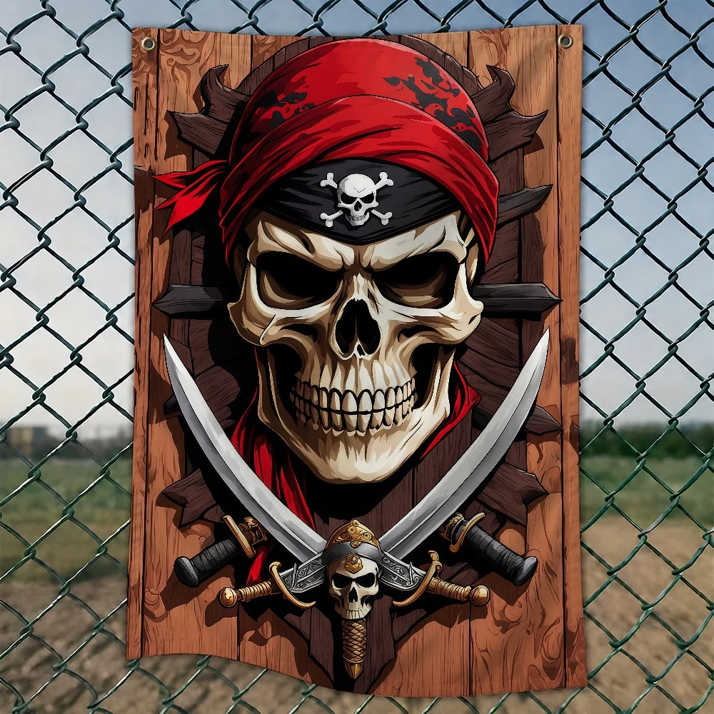 Pirate Skull ship flag flag Decoration Outdoor Picnic Party Art Hanging Home Camping Party Banner