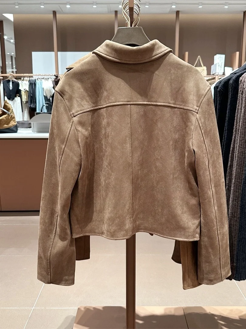 Cappotto lungo invernale in pelle scamosciata retrò Amber Glimmer da donna nuovo inverno 5002 Fibra di poliestere vintage Sle Altri materiali