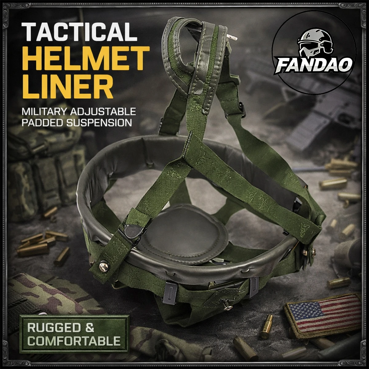 QGF03 Tactical Helmet Liner Suspension Set Microfiber Inner Lining Harness Steel Training Military Helmet M88 Upgrade Accessory
