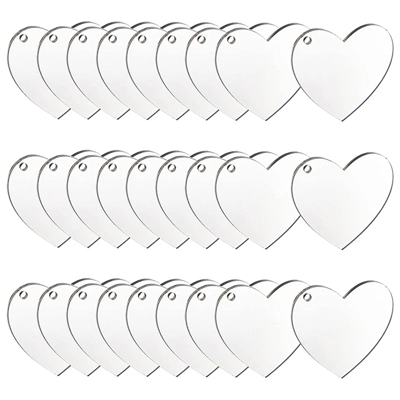 Acrylic Keychain Blanket,60 Pcs Of Acrylic Disc Heart Shaped , Suitable For DIY Keychains,Valentine's Day Vinyl Projects