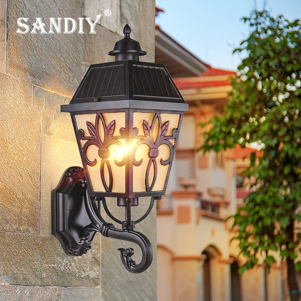 Ganek zewnętrzny światła Retro ściana lampy stojące żyrandol w stylu Vintage oświetlenie Led dla brama Patio alejek zewnętrzny kinkiet E27/E26